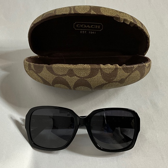 Coach Megan Black & Blue Sunglasses with Brown Case & Cloth - Picture 5 of 14